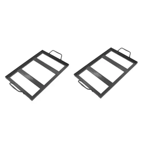 Produktbild: SEWOART 2 STK Salzregal Schwarze Tabletts Grillwerkzeug Kochsalzblockhalter Flacher Grill Salztellerständer Speisenausgabe Grillsteinhalter Emaille-tablett Grill Im Freien Eisen Emaille