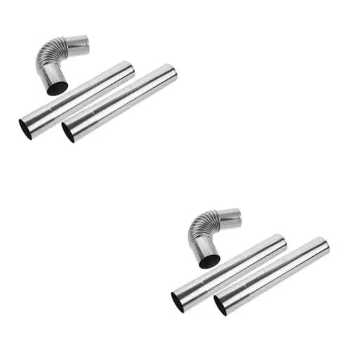 Produktbild: SEWOART 2 Sätze Schornstein Abgasrohr Schornstein einwandiges Ofenrohr Heizofen Schornsteinabzug Kaminrohr Heizung Auspuffrohr für Feueröfen aus Metall Ofenrohr aus Metall Silver