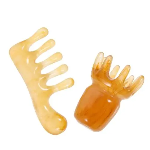 Produktbild: SEWOART 2 Stück Massagekamm Jadekamm Gua Sha Kamm Kopfhautmassagegerät Kamm Guasha Werkzeug Gua Sha Schabewerkzeug Kopfhautschaber Breiter Kammkopf Nachrichten Kopfhaut Entspannen