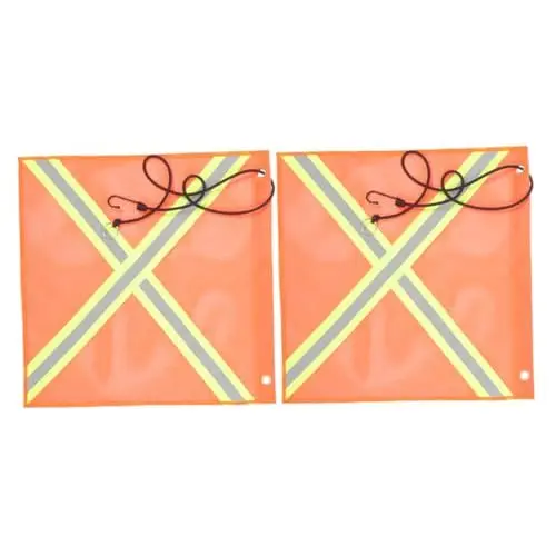 Produktbild: SEWOART 2er-pack Reflektierende Flaggen 45 7 X 45 7 Cm Sicherheitsflaggen Für Bei Nacht Warnflaggen Für Lkws Notfallflaggen Wetterfeste Sicherheitsflaggen Für Fahrzeuge