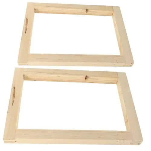 Produktbild: SEWOART 2st Holzrahmen Aus Drahtgeflecht Tragbarer Bildschirmrahmen Holzrahmen Bedrucken Starterrahmen Für Den Siebdruck Professioneller Siebdruckrahmen Siebdruck DIY Zubehör Hölzern Beige