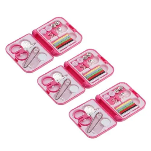 Produktbild: SEWOART 3 Boxen Nähset Nadeleinfädler Handnähwerkzeuge Grundlegendes Nähzubehör Grundlegendes Nähwerkzeug Quiltset Handnähgarnwerkzeuge Tragbare Nähgarnschneiderwerkzeuge