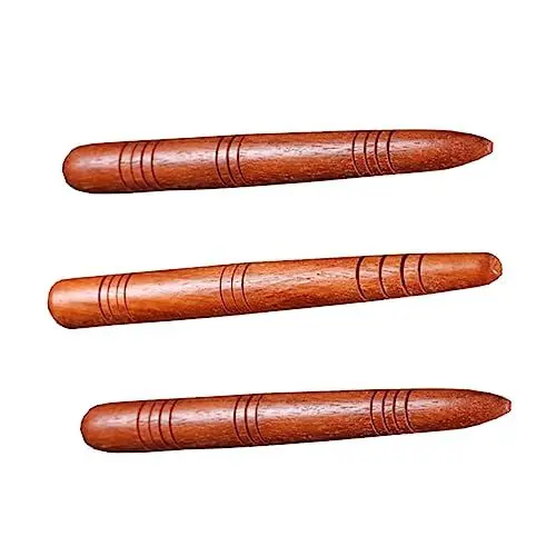 Produktbild: SEWOART 3-teiliges Stiftset manuelles Triggerpunkt-Massagewerkzeug aus Holz rote Akupunktursonde Akupressur für Druck