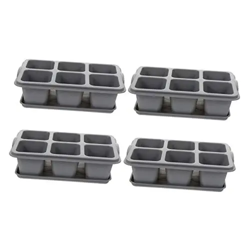 Produktbild: SEWOART 6 Grid Blumentöpfe mit Untertasse Sukkulenten Töpfe Set Multi-funktionale Pflanzen Pflanzer für Decor