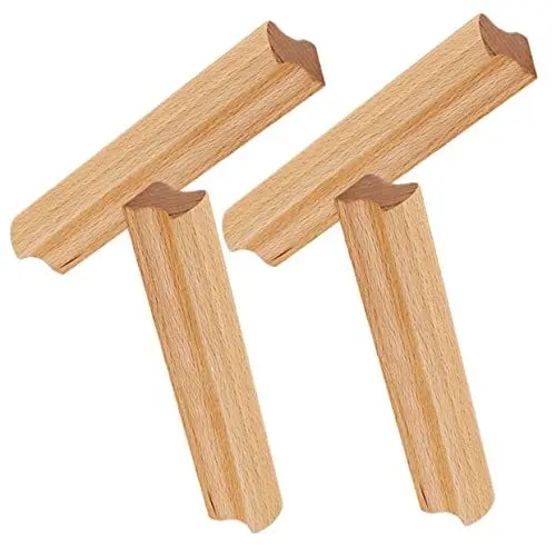 Produktbild: SEWOART 4 Stück Massivholz Schubladengriffe Schranktürgriffe Holzschubladengriffe Kommodenschubladengriffe Kleiderschrank Türgriffe Griffe Für Kommoden Schubladen Schranktürgriffe