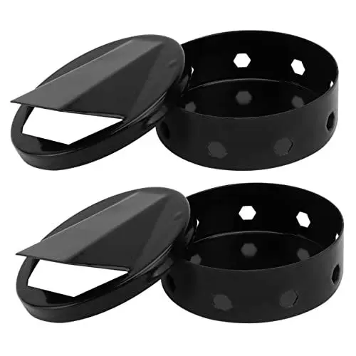 Produktbild: SEWOART 4 Stück Raucherbox Grill-Smoker-Tablett Räucherschale für Grillfleisch Korb Grill zubehör BBQ zubehör Räucherschale für gegrilltes Fleisch Zubehör für Raucherkoffer Emaille Black