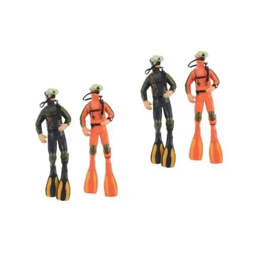 Produktbild: SEWOART 4 Stück Taucherkleidung schwimmender Gerätetaucher lustiges Unterwasserspielzeug kleines Aquarium Aquarientaucher-Ornament unterwasserwelt Taucherstatue Aquariumdekorationen PVC