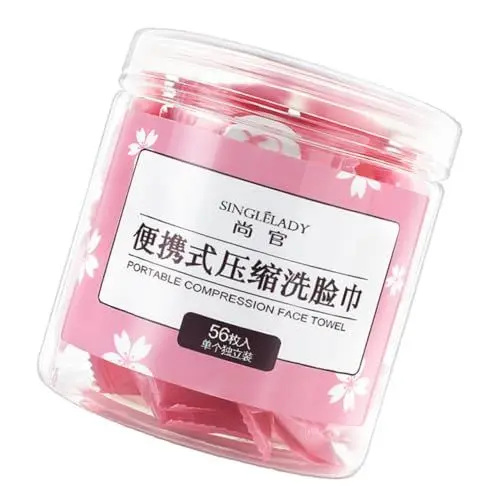 Produktbild: SEWOART 56st Komprimierte Tücher Gesichtstücher Aus Baumwolle Gesichtsreinigungstücher Make-up-entferner-gewebe Münztücher Einweg-gesichtstücher Abschminktücher Nasses Kosmetiktuch Weiß