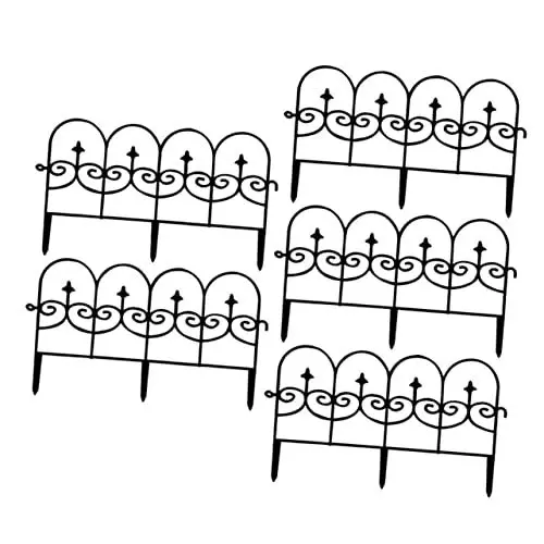 Produktbild: SEWOART 5St Plastikzaun hundezäune Dog Fence Zaunpanel Gartenzaun-Abgrenzungsdesign Umzäunung Kleiner Zaun Hundezaun Barriere Gartenzaun für Hunde Sichtschutzzaunplatten für draußen Black