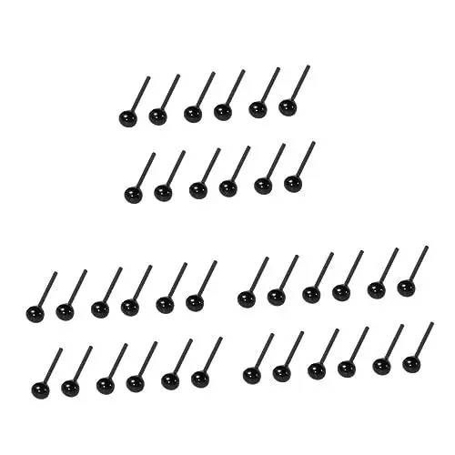 Produktbild: SEWOART 3er-Set Puppenaugen Aus Glas Schwarz Tieraugen-Set Für Spielzeug Bastelprojekte 200 Paar X 3