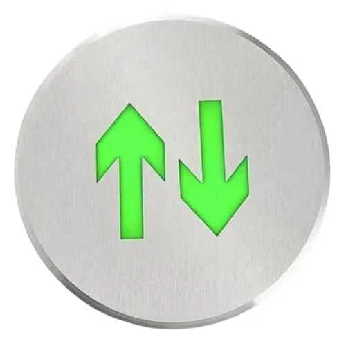 Produktbild: SEWOART Edelstahlschild „strom Aus“ Fluoreszierend Bodenpfeil Zweiseitig Brandschutz Notfallschild