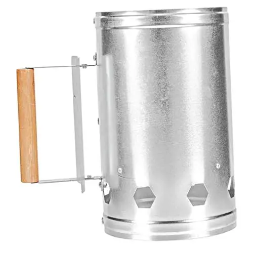 Produktbild: SEWOART Design Grill Anzündeimer Hitzebeständiger Griff Outdoor Grillwerkzeug Kaminanzünderkorb Für Camping