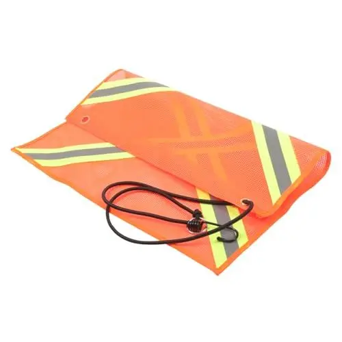 Produktbild: SEWOART Sichtbarkeitsflagge Für Die Bei Nacht 18 X 18 Zoll Reflektierende Autoflagge Rot/weiß Installieren