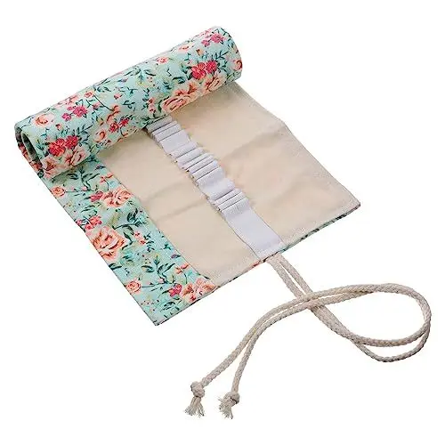 Produktbild: SEWOART -tragen Sie Canvas-federmäppchen 48 Bleistiftfächer Großes Federmäppchen Rolltasche