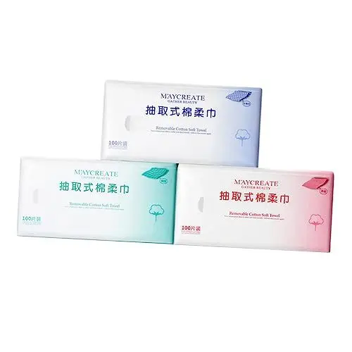 Produktbild: SEWOART Schwämme 1 Packung 100 Blatt Einweg-Gesichtstücher Gesichtstücher aus Baumwolle handtücher Gesichtsreinigungstuch Make-up-Entferner-Tuch Nass und trocken Gesichtstuch Weiß