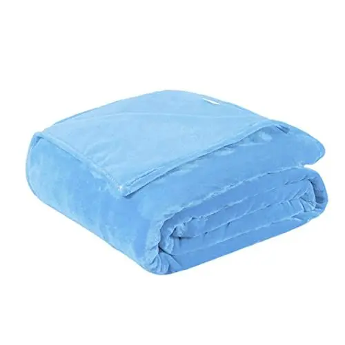 Produktbild: SEWOART Luxuriöse Fleecedecke weiche Flanell-Bettdecke 100 x 140 cm Wärme für kalte Nächte Blau