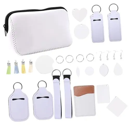 Produktbild: Sewroro Personalisieren Sie Ihr Zubehör 1 Set Sublimation Schlüsselanhänger Make-up Tasche Kit