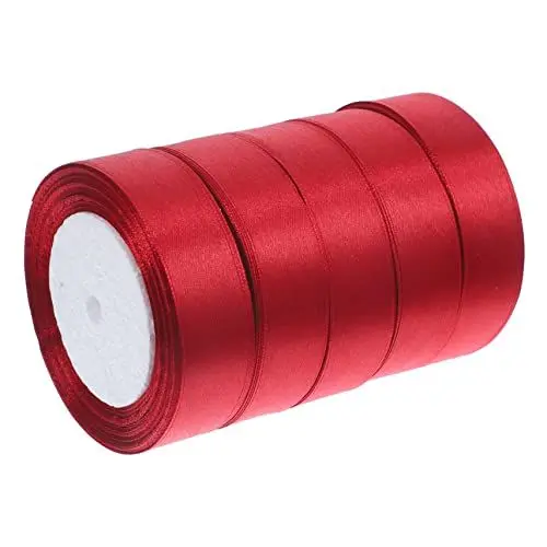 Produktbild: Sewroro Dickes Satinband Rollen 5 Stück 2 5 Cm 120 Yards Blumenverpackungs-bastelband für Hochzeitsdekorationen