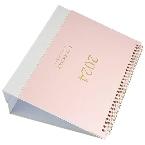 Produktbild: Sewroro Tischkalender 2024 Countdown-kalender Für Das Klassenzimmer Büro-schreibtisch-dekor Kalender Zum Aufhängen Für Zu Hause Kleiner Tischkalender Tischdekoration Stehpult Rosa Papier