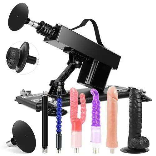 Produktbild: Sexmaschine,Automatische Liebesmaschine mit 7 Aufsätzen für Frauen und Männer,Fickmaschine mit 3XLR-Stecker Dildo und Saugnapf Anhänge,Geschwindigkeit einstellbar Sexspielzeug Sex Toys
