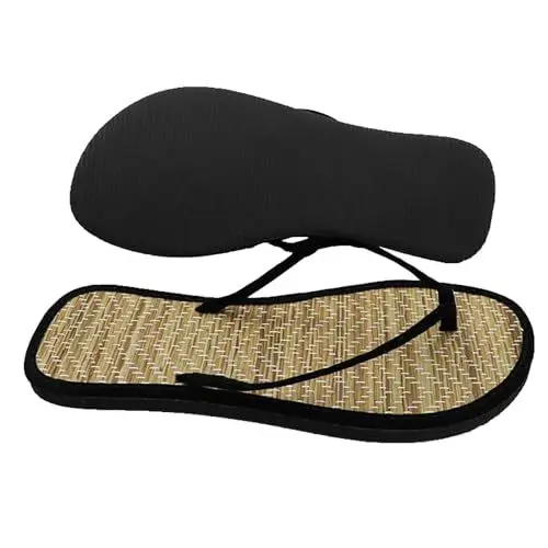 Produktbild: Sexy Schuhe Damen Party Damen Japanischen Hause Mit Außerhalb Tragen Sandale Drag Flache Unterseite Drag Schuhe Damen Sportschuhe Elegant (Black, 38)