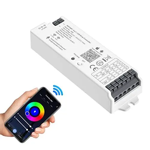 Produktbild: SEZO WB5 5in1 WiFi Bluetooth LED Controller Auto-Synchronisation Kompatibel mit Alexa/Google Home/Tuya Smart Life APP Steuerung für Monochrome RGB RGBCCT RGBW LED Streifen DC12-24V