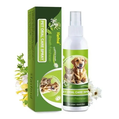 Produktbild: Sfasfnsd Mundpflege für Haustiere, Dentalspray für Hunde, Zahnreinigung Hund,Entfernt Plaque Auf Natürliche Weise, Deodorant für Haustiere, Reinigt die Zähne Ohne Bürsten, Hält den Atem Frisch(120ml)