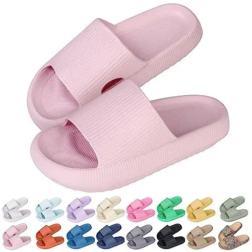 Produktbild: Sfit Badelatschen Damen Herren Wolkenschuhe Eva Badeschuhe Cozislides Badeschlappen rutschfeste Dusch Pantoletten Sommer Cozy Slides Schlappen,Rosa,36/37 EU