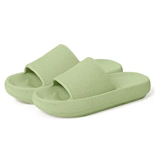 Produktbild: Sfit Badelatschen Damen Herren Wolkenschuhe Eva Badeschuhe Hausschuhe Cozislides Original Slippers Cloudyzz Schlappen rutschfeste Dusch Badeschlappen,Grün,39/40 EU