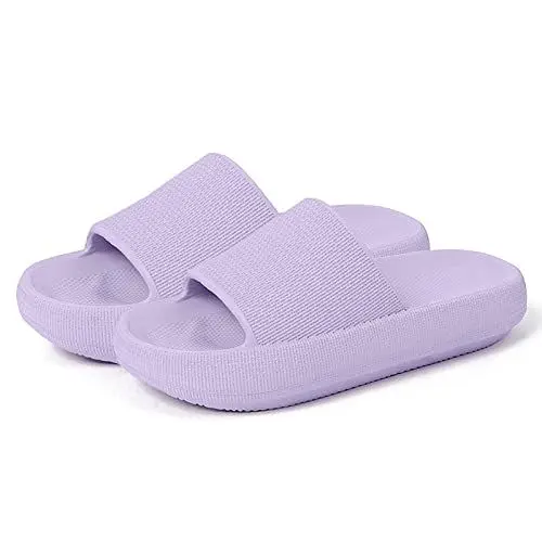 Produktbild: Sfit Badelatschen Damen Herren Wolkenschuhe Eva Badeschuhe Hausschuhe Cozislides Original Slippers Cloudyzz Schlappen rutschfeste Dusch Badeschlappen,Lila,35/36 EU