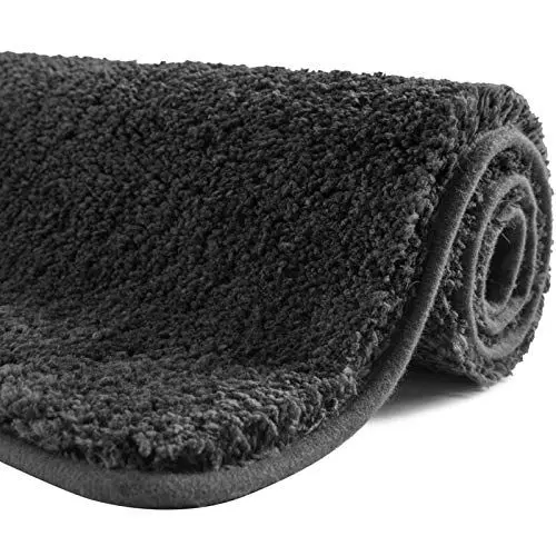 Produktbild: SFLXO Badematte 120cm x 70cm rutschfest-Badvorleger Maschinenwaschbar Anti-Rutsch Badteppich Weich Wasserabsorbierende Badematten Flauschige Mikrofaser Badezimmerteppich Dunkel Grau Mehrweg
