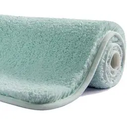 Produktbild: SFLXO Badematte 80cm x 50cm rutschfest-Badvorleger Maschinenwaschbar Anti-Rutsch Badteppich Weich Wasserabsorbierende-Badematten Flauschige Mikrofaser Badezimmerteppich Aqua Mehrweg