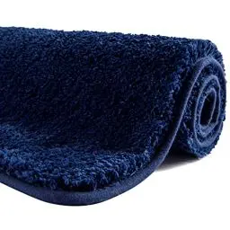 Produktbild: SFLXO Badematte 80cm x 50cm rutschfest-Badvorleger Maschinenwaschbar Anti-Rutsch Badteppich Weich Wasserabsorbierende Badematten Flauschige Mikrofaser Badezimmerteppich Marineblau Mehrweg