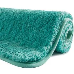 Produktbild: SFLXO Badematte 80cm x 50cm rutschfest-Badvorleger Maschinenwaschbar Anti-Rutsch Badteppich Weich Wasserabsorbierende Badematten Flauschige Mikrofaser Badezimmerteppich Türkis Mehrweg