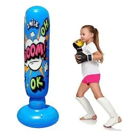 Produktbild: Sgizoku Standboxsäcke Sandsäcke Aufblasbare Sandsäcke Freistehende Sandsäcke Geeignet für Kinder Jugendliche Erwachsene (Blau 120CM)