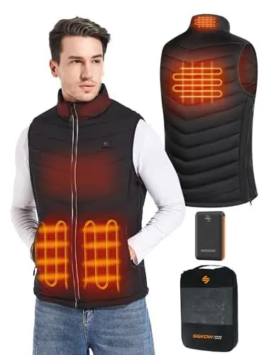Produktbild: SGKOW Beheizbare Weste Herren mit 7.4V Akku，Beheizbare Jacke Heizweste Herren Beheizte Weste Beheizbare Kleidung Outdoor(Medium)