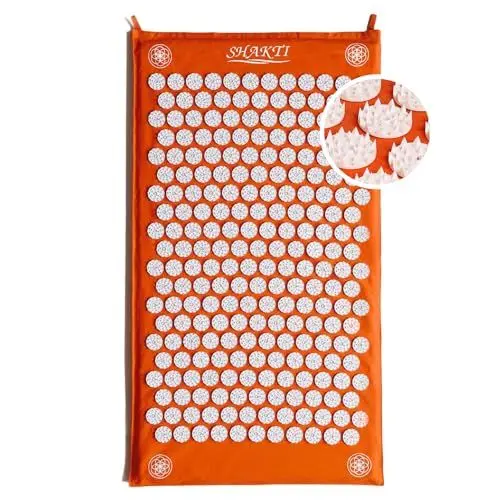 Produktbild: ShaktiMat (Das Original seit 2007) Akupressurmatte zur Entspannung für Rücken, Nacken, Füße, Ethische Handarbeit, orange