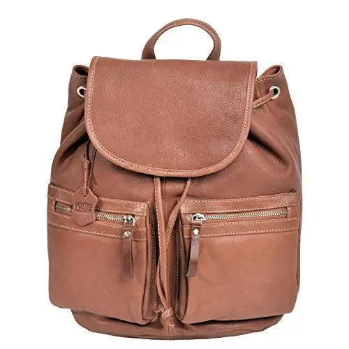 Produktbild: Shalimar Klassischer Rucksack aus fettgegerbtes weiches Vollrindleder, Farbe:Natur