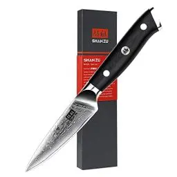 Produktbild: SHAN ZU Damastmesser Gemüsemesser Schälmesser Obstmesser aus 67 Schichten Damast Küchenmesser Klein Profi Messer mit Ergonomischer G10 Griff