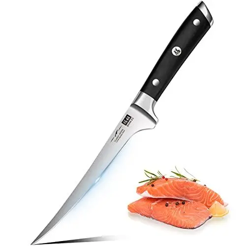 Produktbild: SHAN ZU Filetiermesser, Filitiermesser Scharf 18cm, Deutscher Edelstahl Fischfiliermesser mit Ergonomischer Griff Lachsmesser Fischmesser Exquisiter Geschenkverpackung