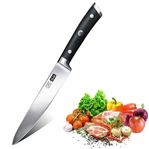 Produktbild: SHAN ZU Japanisches Kochmesser 15cm Allzweckmesser Universalmesser, Profi Messer Scharfe Küchenmesser Chefmesser aus Hochwertigem Edelstahl Allzweckmesser Ergonomischer Griff Geschenkbox