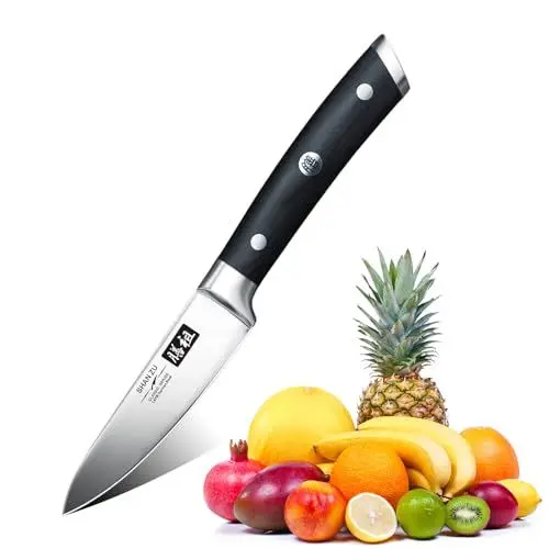 Produktbild: SHAN ZU Küchenmesser Gemüsemesser Schuhmesser 9,5 cm Obstmesser Professionelles Schälenmesser mit Deutschem Edelstahl Küchen Gemüsemesser Für Obst mit Ergonomischem Pakkaholzgriff