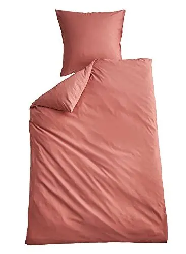Produktbild: Shangrila Bettwäsche Set Microsatin »Berlin« BxL 135x200 cm Altrosa Kissenbezug Bettbezug Reißverschluss Hautfreundlich, 202090