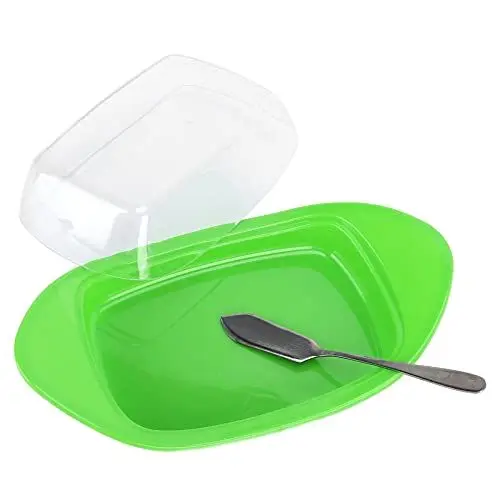 Produktbild: Shanrya Käsebox, einfach zu bedienende Butterbox aus PP in Lebensmittelqualität für die Küche zu Hause(Butterdose in Schiffsform grün)