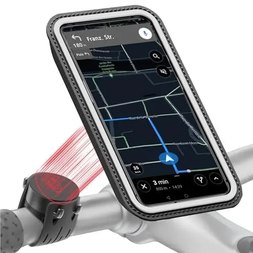 Produktbild: Shapeheart französische Innovation, Magnetische Fahrrad-Handyhalterung mit Abnehmbarer wetterfester Hülle. Telefonhalterung für Elektrofahrräder, Fahrräder, Roller, Mountainbikes... Fahrradzubehör