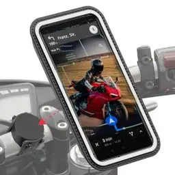 Produktbild: Shapeheart französische Innovation, magnetische Motorrad-Telefonhalterung mit Abnehmbarer wetterfester Hülle, absorbiert Vibrationen. Handyhalterung für Motorrad, Roller, Motorradzubehör