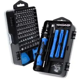 Produktbild: SHARDEN Feinmechaniker Schraubendreher Set, 122 in 1 Mini Präzisions Werkzeug Kit mit Torx T2 T5 T6 T8 T9, Handy Reparatur Werkzeug Set für Uhr, PC, Brille, PS, Kamera, Phone mit 1 Magnetische Pad
