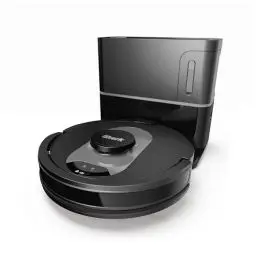 Produktbild: Shark AI 360 Saugroboter, selbstentleerender Staubsauger-Roboter, geeignet für alle Teppiche und Hartböden, Roboterstaubsauger, 120 Min Laufzeit, manuelle und App-Steuerung, Schwarz/Silber, RV2500SEU