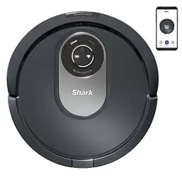 Produktbild: Shark AI Saugroboter, Staubsauger-Roboter mit Anti Hair Wrap,Teppich und Hartboden, Roboterstaubsauger, 90 Min Laufzeit, manuelle und App-Steuerung, Grau, RV2001EU