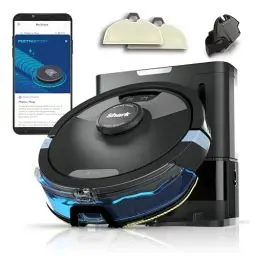 Produktbild: Shark Matrix Plus 2-in-1 selbstentleerter Wisch- & Saugroboter mit LiDAR Home Mapping & Kantenreinigung, für Teppiche, Hartböden & Tierhaare, Anti-Allergen, selbstaufladend, Schwarz RV2620WAEU
